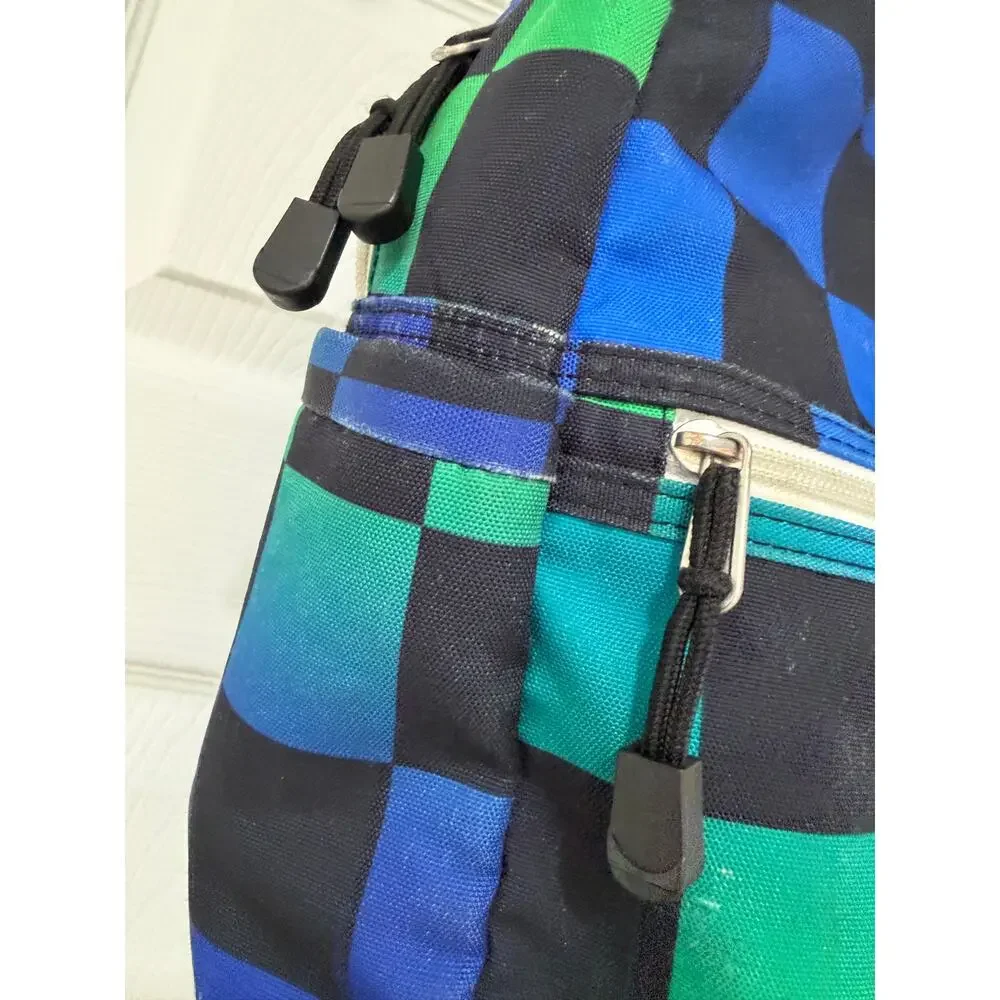 State Bags - Kane Double Pocket Backpack - Blue Checkerboard